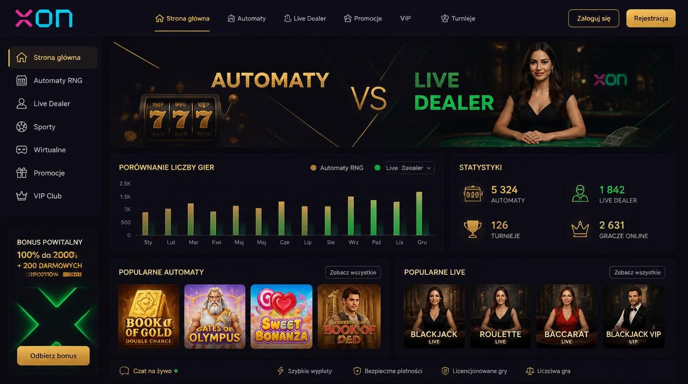 Porównanie automatów i stołów live